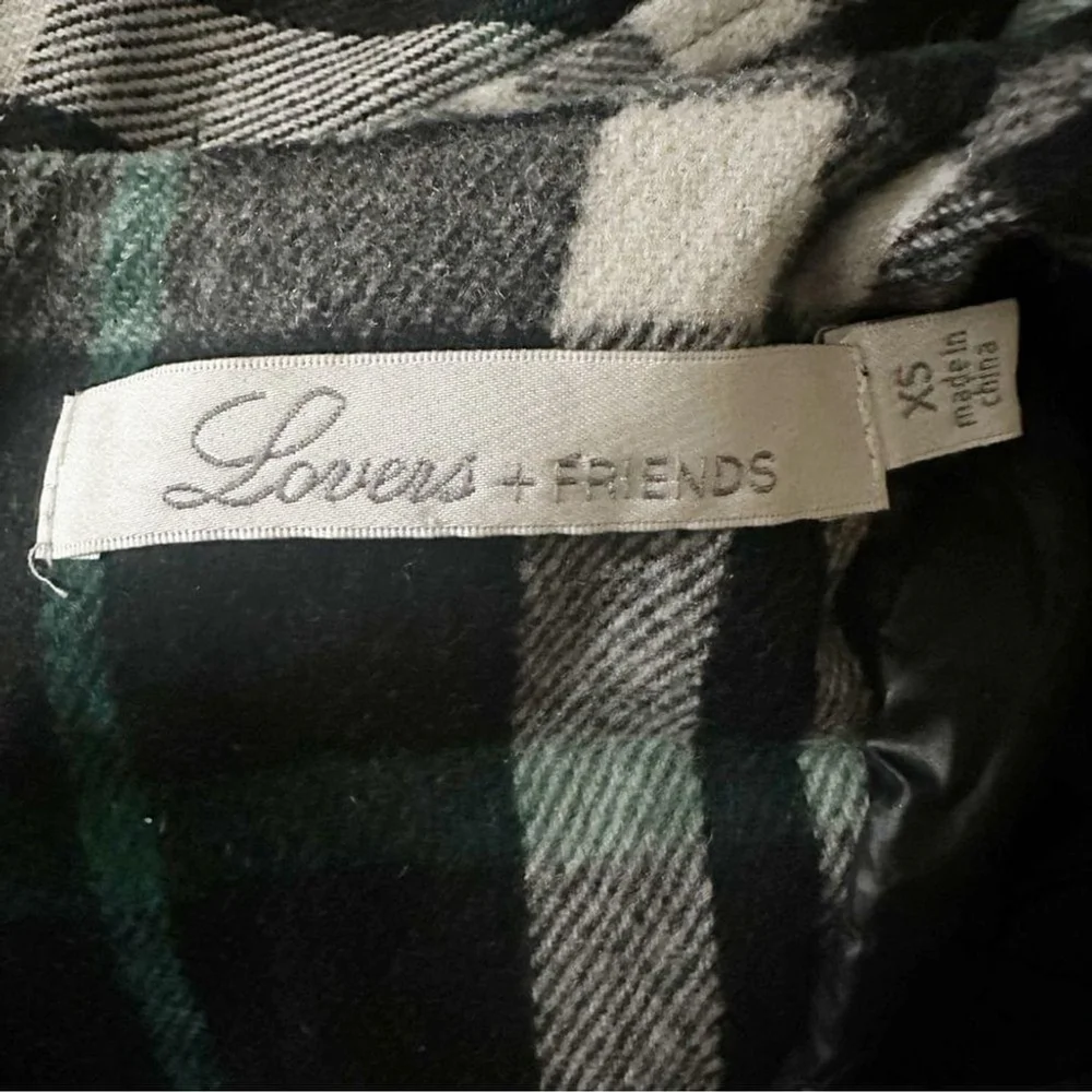 Lovers + Friends Plaid Wool Blend Quilted Jacket XS Holiday Winter Cropped